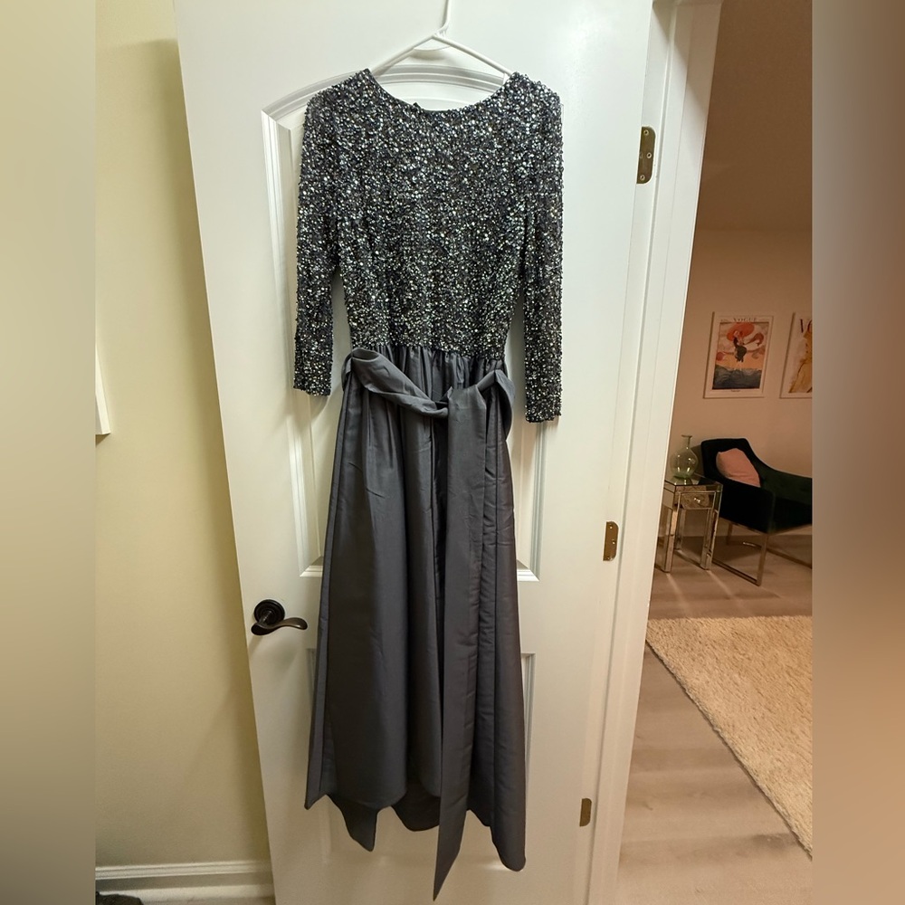 Nordstrom Elegant Black Sequin Long Sleeve Dress